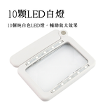 [一留好物]手持折疊放大鏡（光學壓克力鏡片⎪可折疊手柄⎪10顆LED燈）, , large