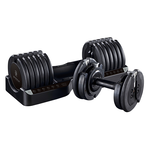【BYZOOM FITNESS】Pure Series 34kg(75LB) 21段重量 可調式啞鈴(黑), , large
