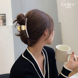 【Gulicc】古莉可 髮夾 氣質單排珍珠大抓夾
