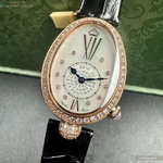 [星晴錶業]GEYA手錶,26mm34mm,G06260LHW貝母錶面玫瑰金錶殼深黑色真皮皮革錶帶款, , large
