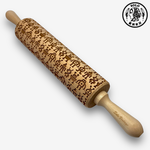 【SOLO Vintage】Robot Rolling Pin 43CM Embossed Natural European Wood Made in Poland, , large