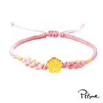 【Prisme Gold】黃金手鍊 桃花 開運 粉色編織手鍊 (金重：約0.08錢&plusmn;0.03), , large