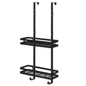 Double-layer stainless steel painted multi-functional bathroom storage rack, door hanging rack, no-drill tiered hanging basket, kitchen storage rack, spa supplies storage rack