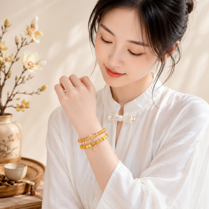 【A&R】招財轉運 黃水晶金虎眼招財雙圈手鍊附精美禮盒