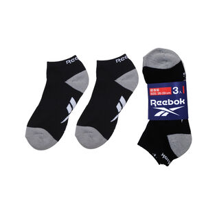 Reebok除臭1/4厚底襪3入組-黑色26-29