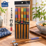 【HIYASU日安工坊】日本工藝箸-竹卷-5雙入, , large