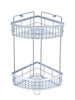 Stainless steel double-layer corner shelf, , large