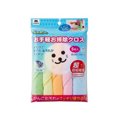 【Condor】小海豹 超細纖維抹布5枚入 BA-034 (日本山崎)