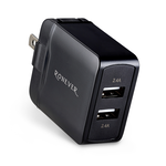 [RONEVER] 2.4A USB雙孔電源供應器 DE017 黑, , large