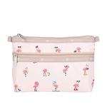 Lesportsac Cosmetic Clutch 雙層拉鍊化妝包 收納袋 盥洗包 女包(紅鶴海島派對), , large
