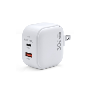 [RONEVER] 30W氮化鎵GaN雙孔充電器 DE055-1 白