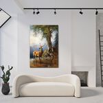 【御畫房】梅花鹿 國家一級畫師手繪油畫60&times;90cm(VF-26), , large