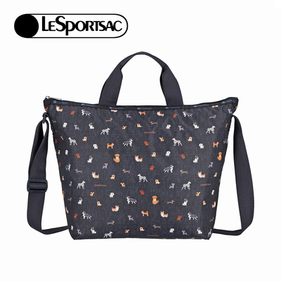 Lesportsac Deluxe Everyday Bag 經典奢華斜背包 側背包 通勤旅行包 女包 男包(畫素小狗)