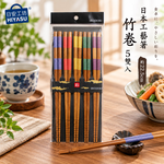 【HIYASU日安工坊】日本工藝箸-竹卷-5雙入, , large