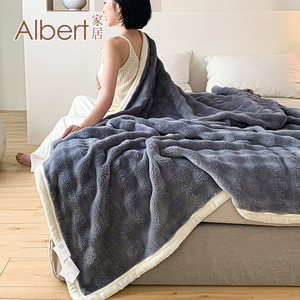 Albert家居《深空灰》托斯卡泡泡兔毛絨毯1入 (150x205cm 保暖被/冬被/毛毯/毯子)