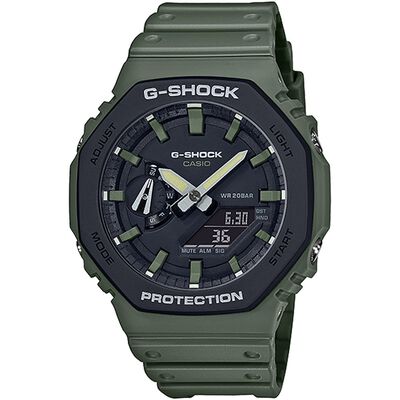 CASIO 卡西歐 G-SHOCK 街頭軍事系列八角電子錶-軍綠 GA-2110SU-3A