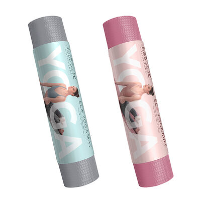 muva環保PER定位線瑜珈墊6mm-亞麻灰
