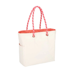 Lesportsac Medium Two-Way Tote 中型雙面托特包 購物袋 手提袋 便當袋 送禮 禮物(奶霜白x蜜桃橘)L261-1435P-FB17, , large