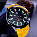 [星晴錶業]WAKMANN手錶,44mm,WA00029黑色錶面黑錶殼黃矽膠錶帶款, , large