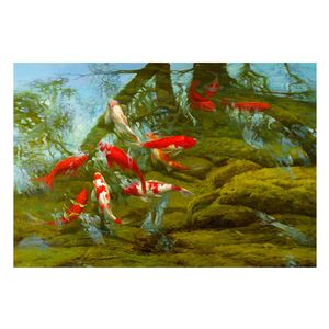 【御畫房】富貴有魚 國家一級畫師手繪油畫60&times;90cm(VF-84)