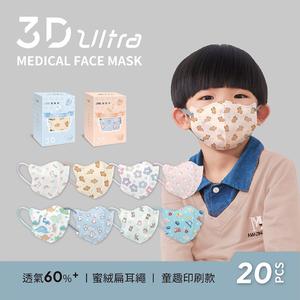 【DRX達特世】醫用3D Ultra口罩-粉嫩獨角獸 (20片),M (4歲以上)