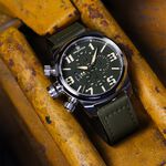 elegantsis 愛樂時 JF48QS-陸海空三軍大錶徑三眼計時手錶-陸軍綠/48mm ELJF48QS-OG05L, , large