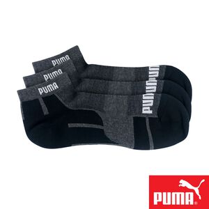 PUMA 經典加厚毛巾底運動短襪3雙裝 彪馬 跳豹 男襪 女襪 襪子 運動襪 短筒襪 踝襪 加厚 透氣 足弓支撐 黑