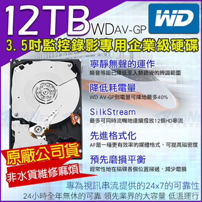 【KingNet】 12TB 3.5吋 監控硬碟 SATA 低耗電 24小時錄影超耐用