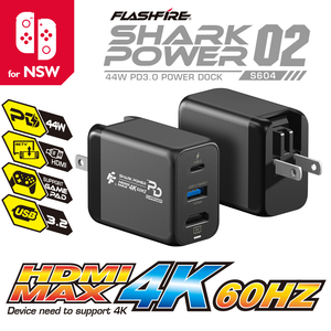 【FlashFire】PD快充4K視訊轉接插座 iPhone快充 充電座 Switch轉接 附雷電3數據線 台灣品牌