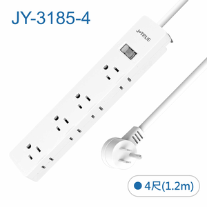 鉅玉經典｜2P+3P一開八插延長線4尺 JY-3185-4