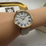 [星晴錶業]ANNE KLEIN手錶,34mm,AN00613貝母錶面金色錶殼淺灰色真皮皮革錶帶款, , large