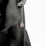 【Angel & Me】簡約 水滴 粉晶 Rose Quartz s925 純銀 耳鍊 耳環, , large