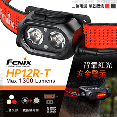 [FENIX] 分體式越野跑頭燈 headlamp 黑色/HP12R-T