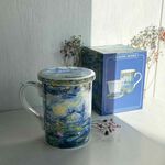 【Lesser&Pavey】威廉莫里斯 莫內 濾網馬克杯附蓋組/濾網附蓋馬克杯/濾網泡茶馬克杯組, , large