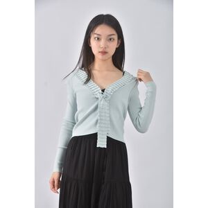 (S) giordano ladies質感V領綠色外套二手衣