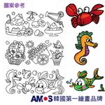 韓國AMOS玻璃貼DIY-藍色海洋 兒童玻璃彩繪 兒童玩具 繪畫玩具 (台灣總代理公司貨), , large