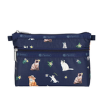 Lesportsac Cosmetic Clutch 雙層拉鍊化妝包 收納袋 盥洗包 女包(熱帶度假貓咪), , large