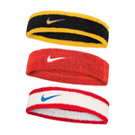 NIKE SWOOSH CLASSIC 頭帶 運動頭帶 止汗髮帶 毛巾布料 吸濕 排汗 乾爽 多色選擇 N1012407009OS黃黑、N1012407610OS紅、N1012407624OS白紅, , large