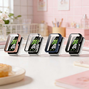 【山水之寶】三星Galaxy Fit3保護殼 3D鋼化玻璃+PC框一體式錶殼 替換保護殼 殼膜一體
