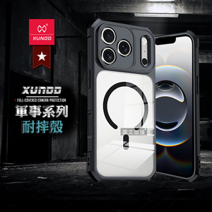 XUNDD訊迪 軍事防摔 iPhone 18 Pro Max 鏡頭全包覆 磁吸清透保護殼 手機殼(夜幕黑)