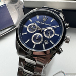 [星晴錶業]MASERATI手錶,42mm,R8853151005寶藍色錶面銀錶殼銀色精鋼錶帶款, , large
