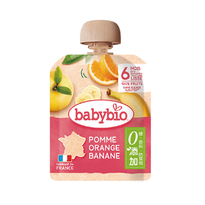 【綠動會】Babybio 生機蘋果香橙香蕉纖果泥90g