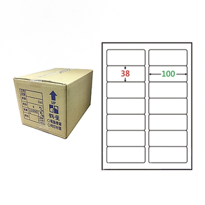 【鶴屋】A4電腦標籤 38x100mm 圓角 14格 1000張入 / 箱(L38100 LX)