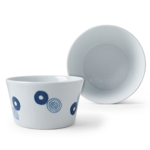 [豐名日本餐具] 4.0"輕量缽 藍渦丸紋 有田燒 / C04BB0-341-CB