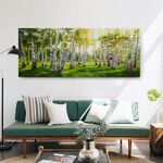 【御畫房】榮白樺林之春 國家一級畫師手繪油畫60&times;120cm(VF-59), , large