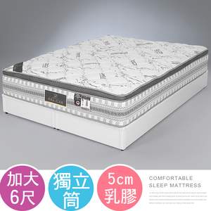 【Homelike】喜家居天絲棉乳膠三線獨立筒床墊-雙人加大6尺(2215)