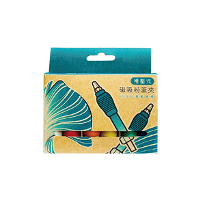【 GINKGO】 推壓式磁吸粉筆夾 台灣製MIT粉筆夾 蠟筆夾 筆夾  6支/盒