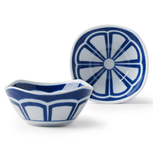[豐名日本餐具] 3.0"輕量四圓角井 菊割 有田燒 / C03DB4-50-EB