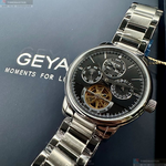 [星晴錶業]GEYA手錶,42mm,G78181GWK機械鏤空錶面銀錶殼銀色精鋼錶帶款, , large