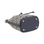 TORY BURCH T Monogram 經典緹花帆布迷你二用水桶包(海軍藍), , large